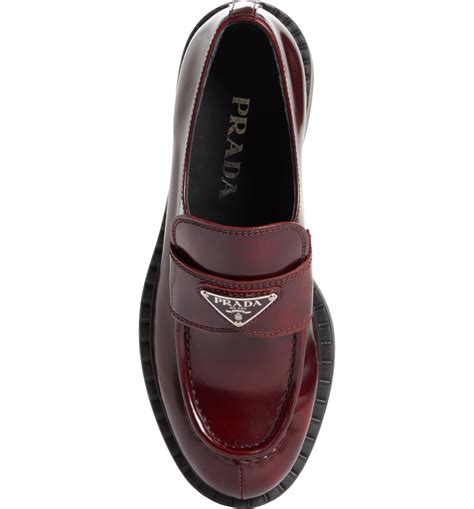 Prada Triangle Logo Platform Loafer (Women) .